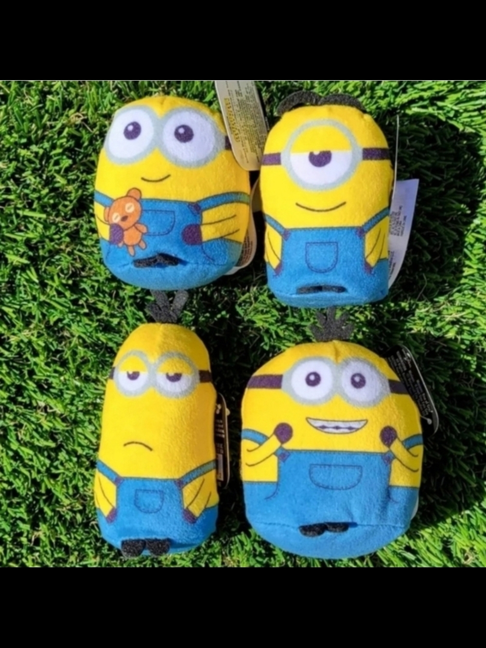Minions Plush Keychain Set - Yellow & Blue
